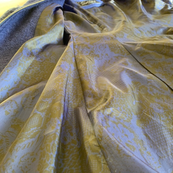 Guess Y2K Wool Blend Fit and Flare Lined Coat Zip Blue Size Small - Picture 8 of 12